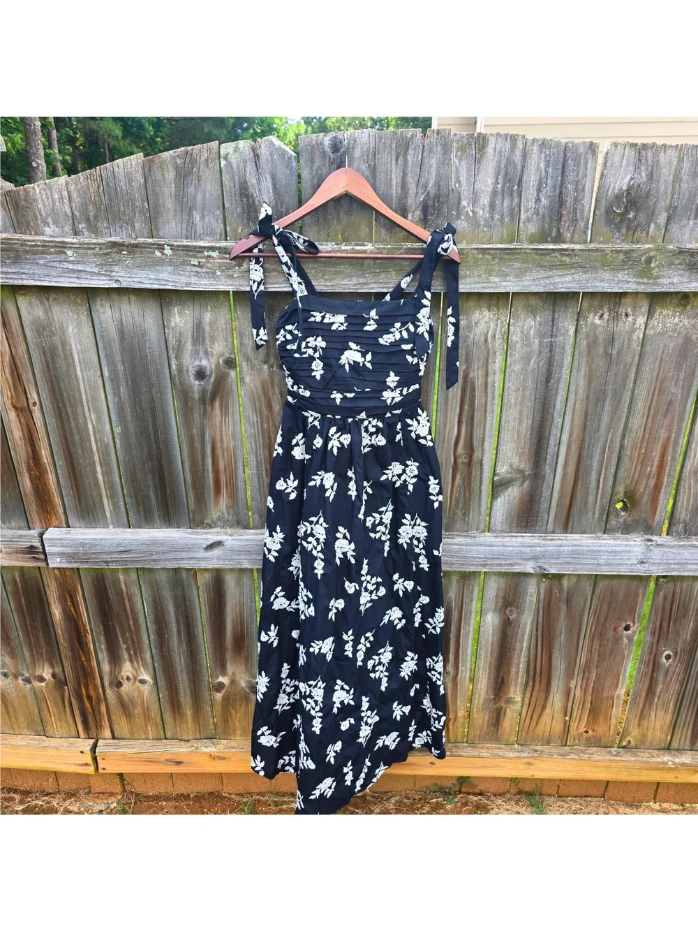 Abercrombie & Fitch‎ Black and White Floral Tie-Strap Emerson Maxi Dress XS Tall